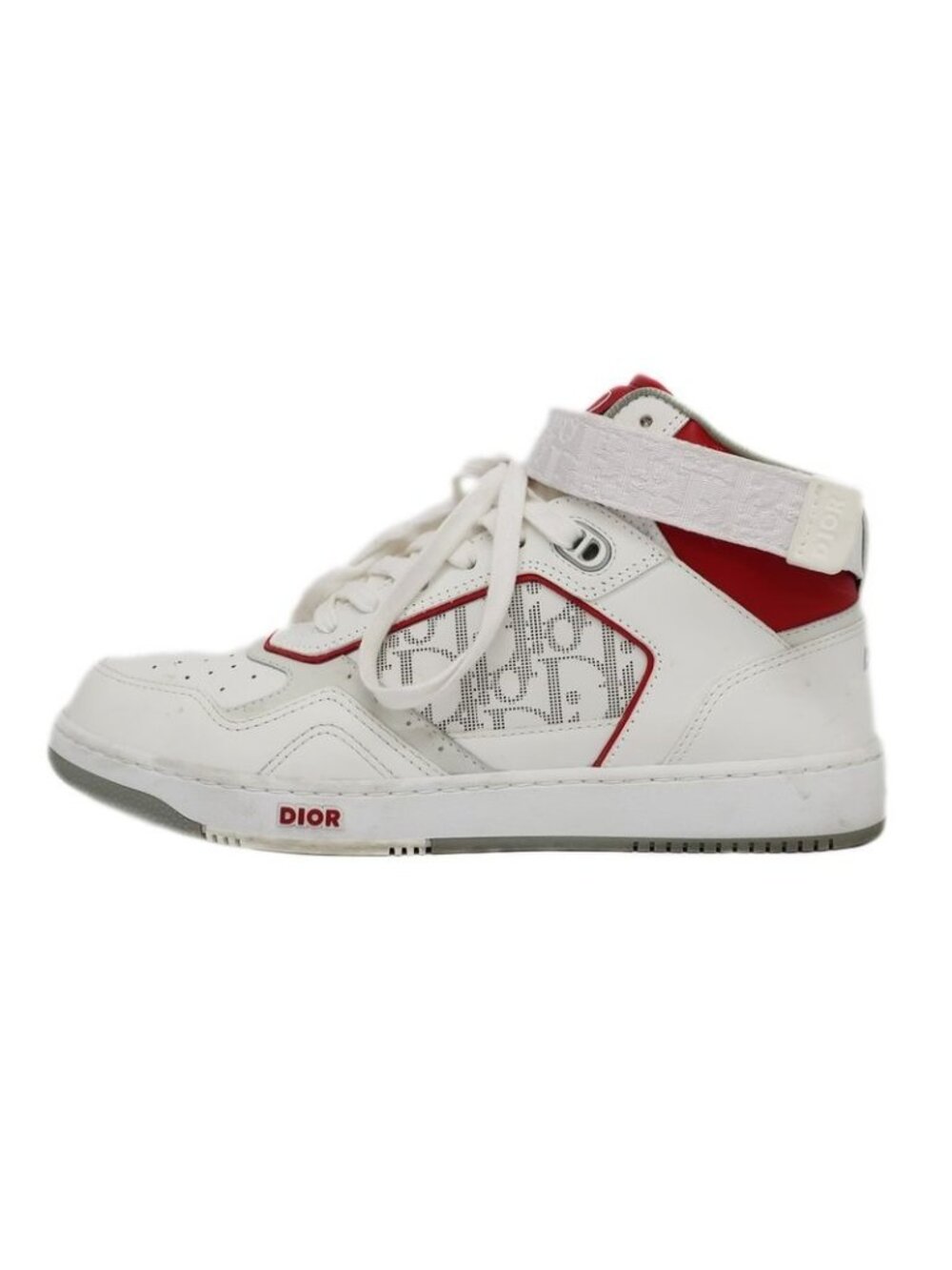 Dior Sneakers High Cut Trotter Pattern White Red Size - Picture 1 of 10